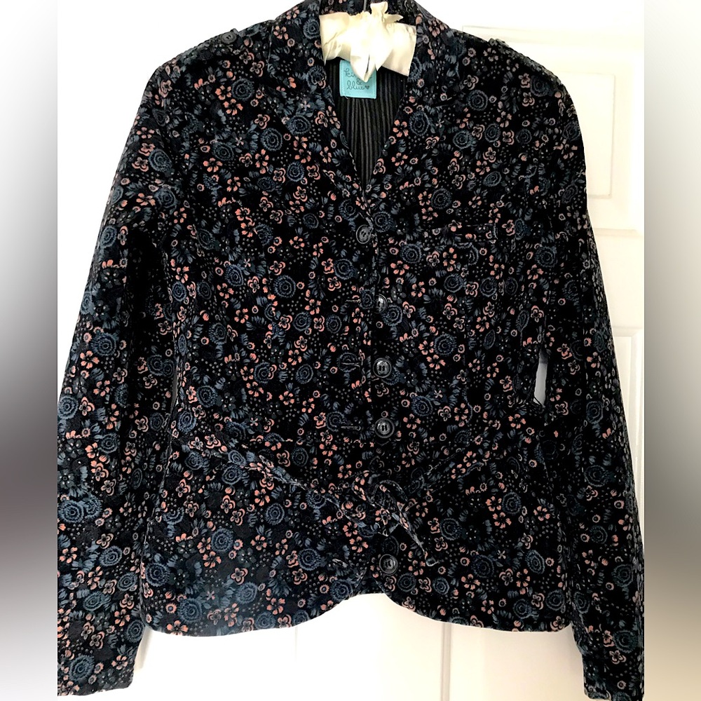 🌺Kimchi & Blue (Urban Outfitters) dark blue, lavender &black velvet blazer Small